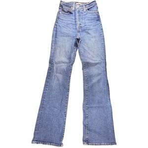 Levis Ribcage Bootcut Jeans Womens 26 Medium Wash High Rise Button Fly Denim